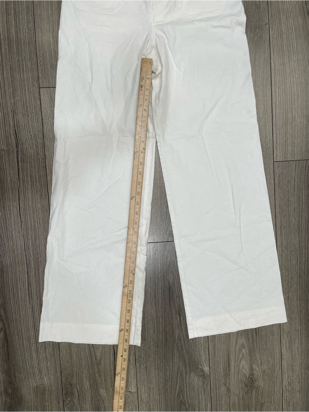 NWT Anthropologie Maeve Colette Linen Stretch Full Length Wide Leg Pants White - Picture 6 of 9